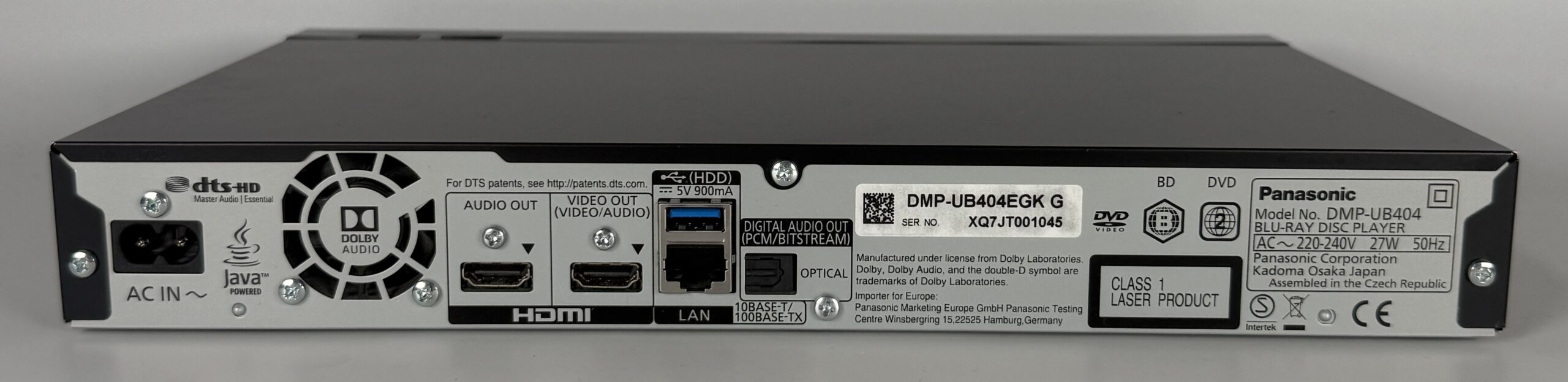 Panasonic DMP UB404 DVD & 4K Blu Ray Player UHD – Bild 2